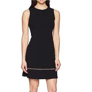 Calvin Klein Black Sleeveless Grommet Detail Sheath Dress Size 6